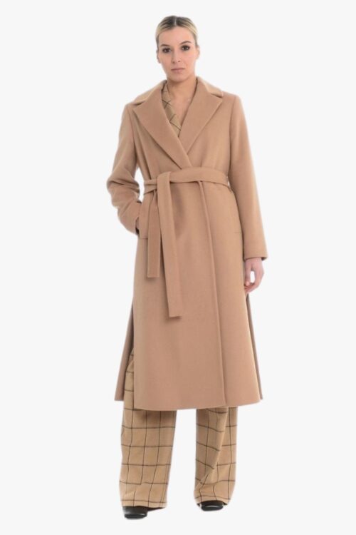 COAT WITH VIRGIN WOOL BELT GIUDITTA