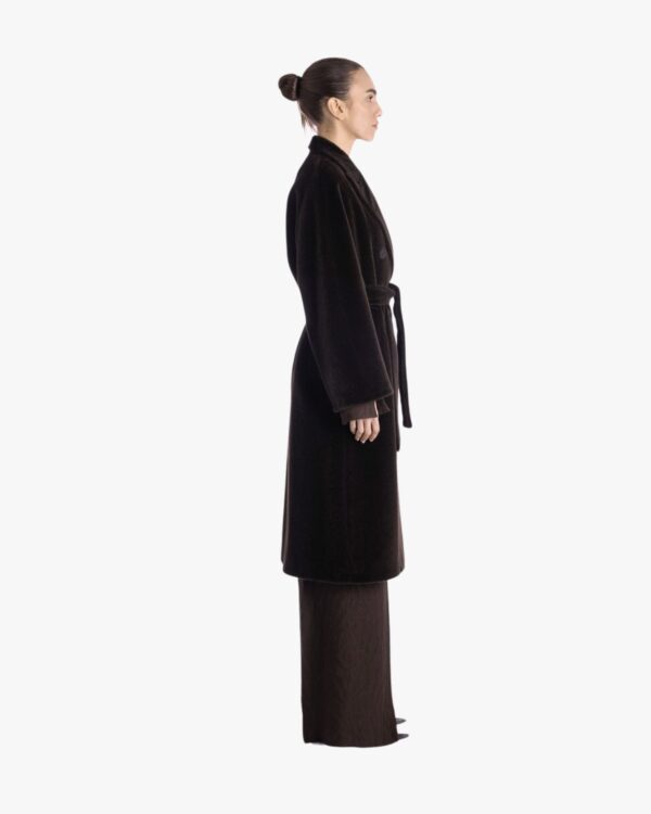 DOUBLE-BREASTED COAT IN SURI ALPACA BEA - Image 2