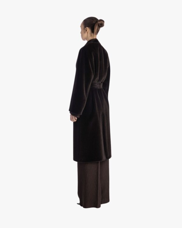 DOUBLE-BREASTED COAT IN SURI ALPACA BEA - Image 3