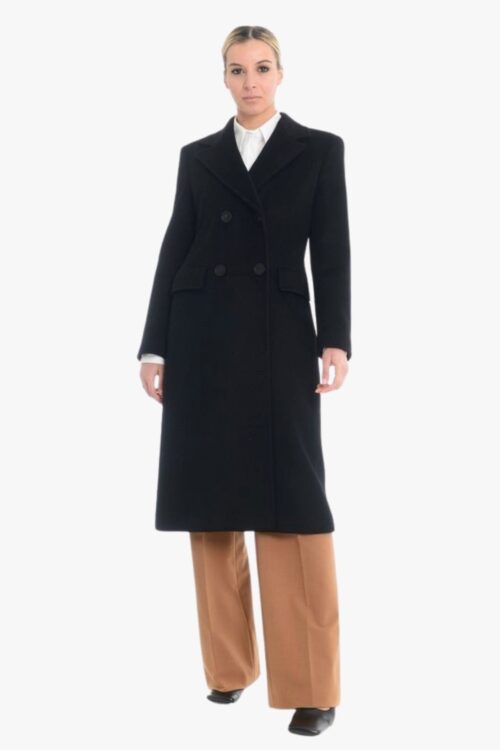 BLACK COAT IN VIRGIN WOOL JEANNE