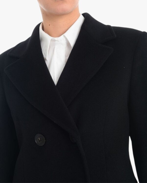 BLACK COAT IN VIRGIN WOOL JEANNE - Image 4
