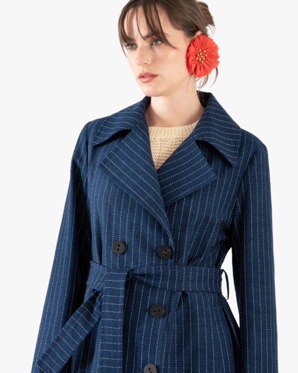 TRENCH IN COTONE JEANS - immagine 5