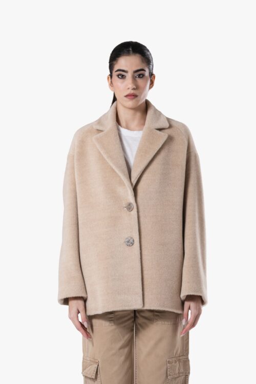 LIGHT BABY LLAMA COAT