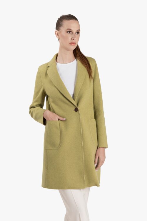 NATURA SINGLE-BREASTED WOOL CABAN COAT