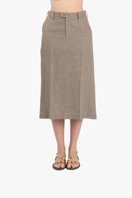 MATITA LONGUETTE SKIRT IN LINEN AND WOOL BLEND