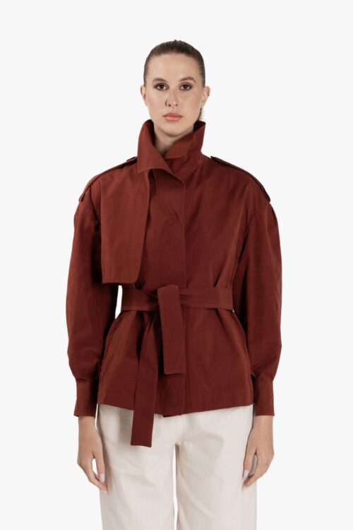 CORSARO SHORT WATER-REPELLENT TECHNICAL FABRIC TRENCH COAT