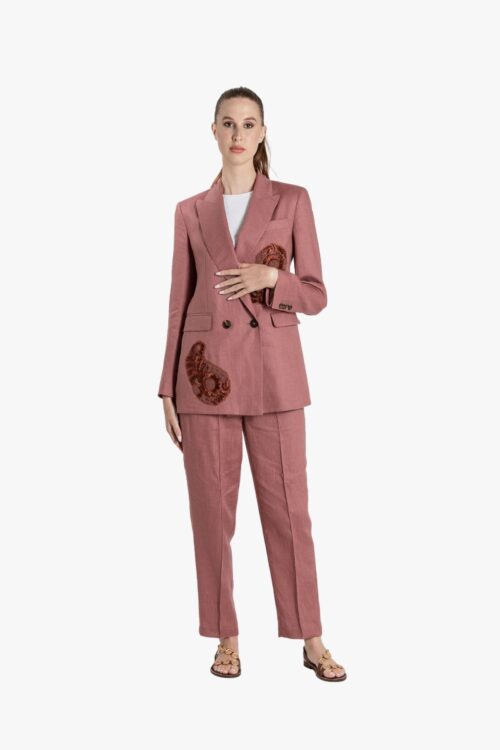 AMBRA DOUBLE-BREASTED PURE LINEN JACKET