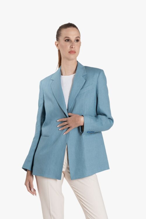 PERLA SINGLE-BREASTED PURE LINEN JACKET